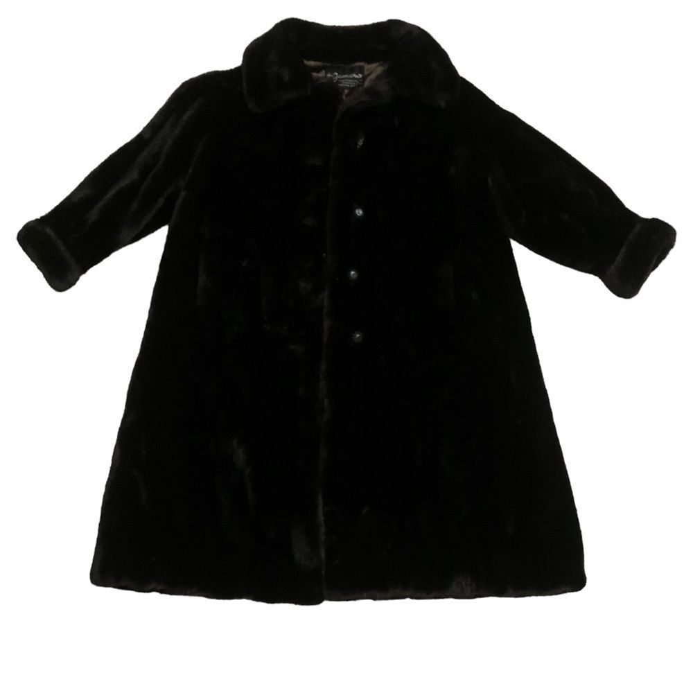 Vintage Faux Fur Coat Grandella styled by Sportowne II Size 18 Dark Brown